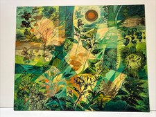 Vintage Painting Cubism Abstract Cubist Gerda Becker With Large Modernist Nature picture
