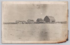 Vintage RPPC Snowy Farm Scene Postcard Real Photo Early 1900s Rural Landscape picture