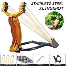 Professional Folding Slingshot Set Hunting High Velocity Catapult w/ Wrist Laser picture