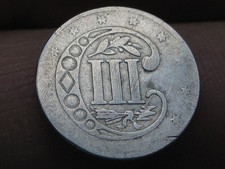 Type 2 Three 3 Cent Silver Trime 3CS Minted in 1854, 1855, 1856, 1857 or 1858 picture