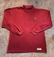 VTG ESPN The Store Turtleneck Sz L Red Sports TV Embroidered 90s picture