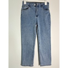 Dazy Light Wash High Waisted Straight Leg Jeans Blue Womens Size Medium picture