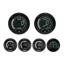 EVO Digital 6 Gauge Set GPS Speedometer White & Green LCD MPH °F PSI 85mm & 52mm picture