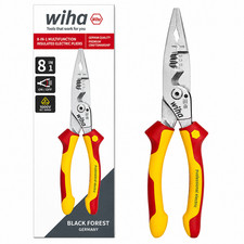 Wiha 45489 8-in-1 Electrician Pliers VDE 1000V Insulated Wire Stripper Crimper picture