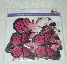 Forever in Time 33 PC Butterfly Die Cuts with Foil 6 Sizes/Styles PINK Acid Free picture