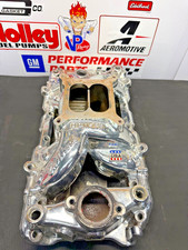 EDELBROCK RPM AIR-GAP INTAKE MANIFOLD BIG BLOCK CHEVY 396-502 OVAL PORT CHROME picture