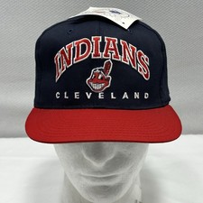 NWT Vintage CLEVELAND INDIANS Chief Wahoo Snapback Hat Drew Pearson Headwear picture