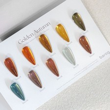Barog Golden Autumn Magnetic Glitter Gel Nail Polish Set 10 Colors K-Beauty picture