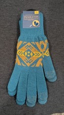 Pendleton Jacquard Texting Gloves – Size L/XL – Teal/Gold – Touchscreen  – NWT picture