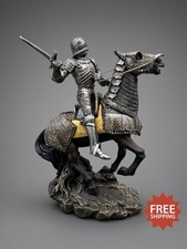 Pacific Giftware Knight On Horse 10954 Resin Crusader Figurine Statue - NIB picture