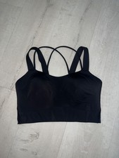 Lululemon Like a Cloud Longline Sports Bra D/DD Support in Black Size 8 picture
