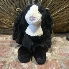 Jellycat Rare retired Bashful Bunny Dutch 12” black and cream picture