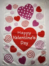 VTG Happy Valentine's Day 28 x 40 Decorative Garden Flag Yard House Hearts picture