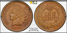 :1904 1C INDIAN PRINCESS CHOICE PCGS MS63BN RARITY R4 LOW POP HIGHEST GRADES picture