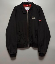 LONSDALE HARRINGTON CLASSIC BOMBER JACKET VINTAGE BLACK PLAID LINING SIZE XL  picture