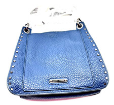 Rebecca Minkoff Studded Small Shoulder Bag Blue Leather Womens New picture