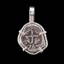Atocha Sunken Tresure Jewelry - Odd 1 Reale Silver Coin Pendant picture