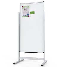 VIZ-PRO Double-sided Magnetic Stand Whiteboard, 48 X 24 Inches, Aluminium Frame picture