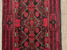4x8 VINTAGE HANDMADE RUG handwoven oriental red ANTIQUE kazak navy fine 3x8 4x7 picture
