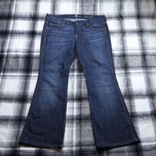 7 For All Mankind A Pocket Flare Jeans Dark Wash Blue Denim Size 29 picture