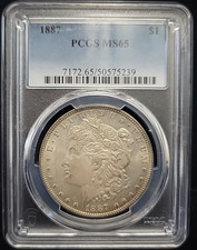 1887 Morgan Silver Dollar PCGS MS65 | GEM Nice Toned | See Pics picture