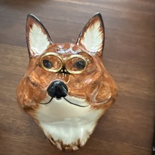 Vintage 1940s English Babbacombe Pottery Fox Head String and Scissors Holder picture