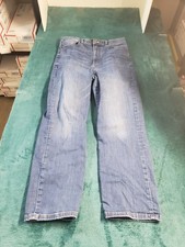 Express Jeans Size 8 Women Blue Stretch Denim Pants Ladies High Rise Straight picture