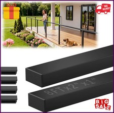 8Ftx2Inx1In Black Cable Railing Handrail 2 Pack, Stainless Steel T304 Rectangula picture