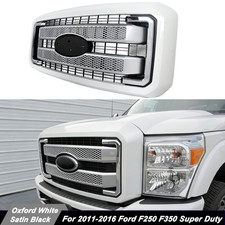 Oxford White Shell Frame Satin Front Bumper Grille For 2011-2016 Ford F250 F350 picture