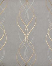 York Antonina Vella Modern Metals Wallpaper NW3550 Metallic Gold Ribbon NIP Roll picture