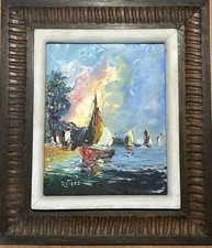 Haitian Painting by Raoul Viard 8X10, signed, framed picture