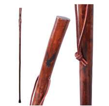 55 in Rustic Wood Walking Stick, Traditional Style Handle, for Men & Women picture