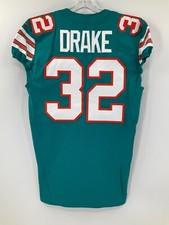 #32 KENYAN DRAKE MIAMI DOLPHINS GAME USED NIKE THROWBACK JERSEY SZ-40 YR-2018 picture