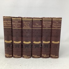 1880s 6 volume set Thackeray’s Works Cloth Hardcover picture