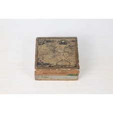 Vintage Italian Florentine Gilded Box with Antique World Map Motif picture