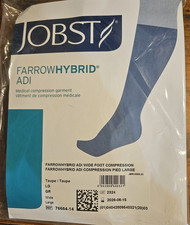 NEW Jobst Farrow Hybrid ADI Wide Size LARGE Foot Compression 20-30 mmHg Taupe picture