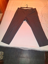 Haggar Men's Gray Wool Twill Dress Pants Regular Fit Straight Leg 43 Adjustable picture