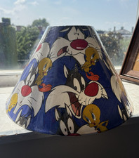 New Deadstock 1997 Warner Bros Looney Tunes Tweety Bird Lampshades 15in picture