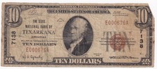 1929 $10 National Bank Note Texarkana AR Charter 7138 Type 1 Brown Seal picture