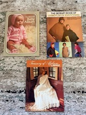 Vintage Bernat Pattern Books x 3 Baby Album & Complete Knitting & Afghans picture