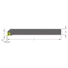 Ultra-Dex Usa 957-000-246 Indexable Boring Bar, S06k Sclcr2, 5 In L, High Speed picture