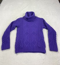 Vintage Blarney Woolen Mills Sweater Wool Aran Fisherman Cable Knit Ireland XS picture