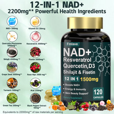 NAD supplement, 1500mg resveratrol containing supplement, 120 capsules USA Ship picture