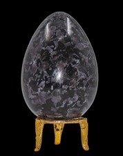 95mm Natural Gabbro Crystal Egg Merlinite Stone Polished Gemstone Decor picture