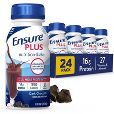 Ensure Plus Nutrition Shake Dark Chocolate 16g Protein 8oz 24 Pack FREESHIP picture