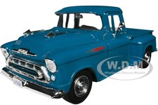 1957 CHEVROLET 3100 STEPSIDE PICKUP TEAL 1/24 DIECAST MODEL BY MOTORMAX 79381 picture