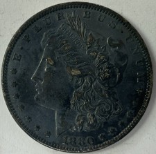 MA6 1880-P United States Morgan One Dollar Silver Coin $1 - Circulated (21656) picture