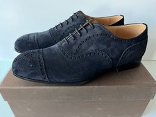 Church’s Duxford Derby Brogues Shoes Navy Suede New UK 8.5 EU 42.5 picture