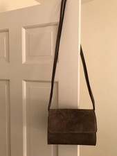 Vintage Salvatore Ferragamo Taupe Suede Leather Shoulder Bag picture