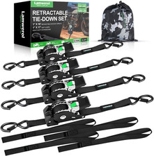 Rhino USA Retractable Ratchet Straps (4-Pack) - 1 Inch x 10 Feet (1,650lb Break picture